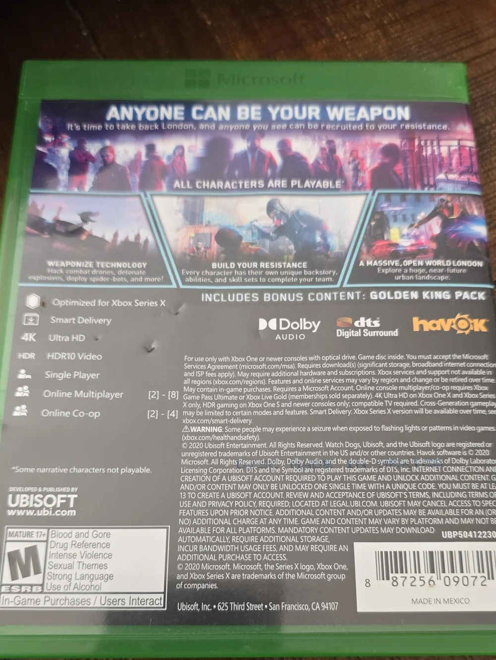 Xbox Series X- Xbox One Watchdogs Legion